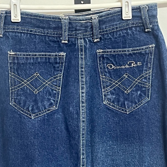Oscar de la Renta Jean Skirt Sz 26 - Picture 5 of 7